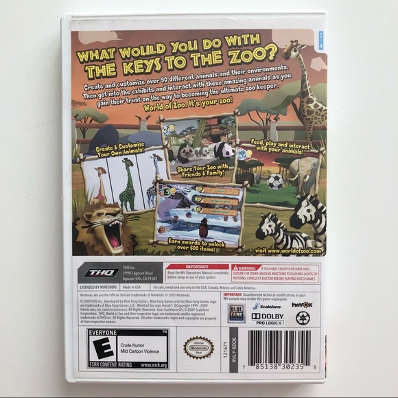 Nintendo Wii World of Zoo Game with Case and Instructions - Picture 3 of 3
